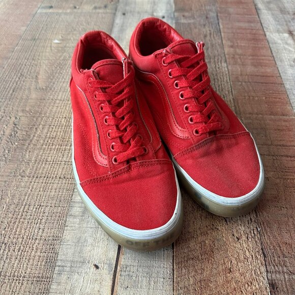 Vintage Vans Old Skool Red Canvas Low-Top Unisex Sneakers Size 10W/8.5M - Picture 5 of 9